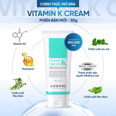 Kem phục hồi Vitamin K AHohwa 80g chính hãng - Giảm 23% chỉ 850.000₫, da sáng mịn