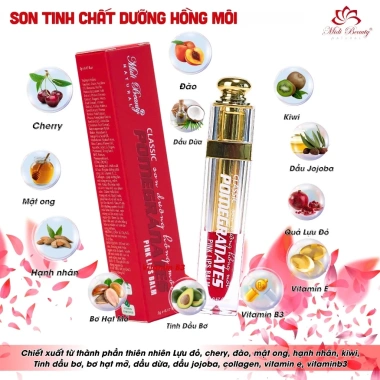 Kèm Quà Tinh Chất Hồng Môi Midi Beauty 5G Màu Hồng Đào - Kích môi phun lên màu chuẩn, dưỡng ẩm, chỉ 90.000₫ 3