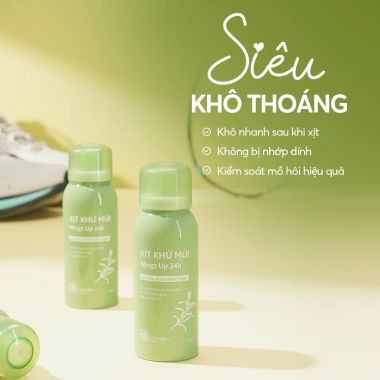 [Kèm quà] Xịt & Bột Khử Mùi Toàn Thân Wings Up 100ml - Ngăn Tiết Mồ Hôi, Hạn Chế Mùi Cơ Thể, Hôi Giày 200.000 VND 4