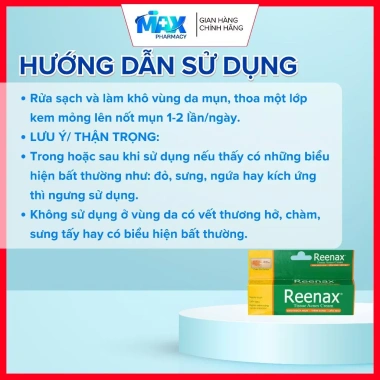 Kem Reenax Ngừa Mụn 5g - Giá chỉ 37.900 VND, Kiểm Soát Mụn, Dưỡng Da Nhẹ 3