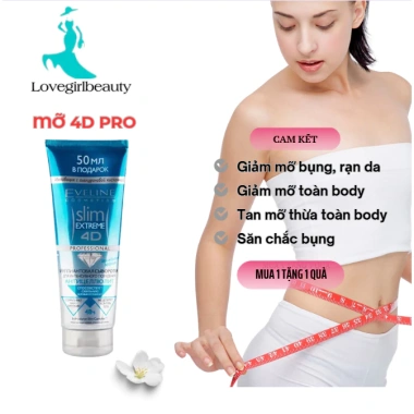 Kem tan mỡ Eveline Cosmetics 4D - Săn chắc da, giảm mỡ an toàn, chỉ 249.000₫ (giá gốc 311.250₫) 3 Kem tan mỡ Eveline Cosmetics 4D - Săn chắc da, giảm mỡ an toàn, chỉ 249.000₫ (giá gốc 311.250₫) 3