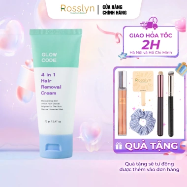 Kem tẩy lông GlowCode Niacinamide E, lông mọc thưa, dưỡng ẩm, sáng da 70gr Rosslyn 3