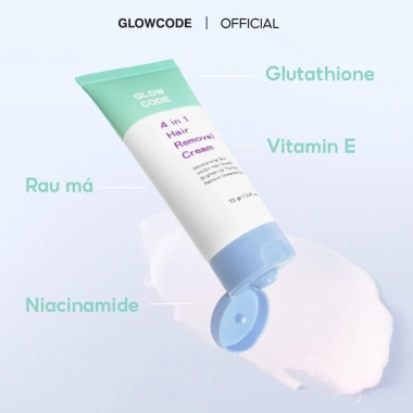 Kem tẩy lông GlowCode Niacinamide E, lông mọc thưa, dưỡng ẩm, sáng da 70gr Rosslyn 5