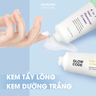 Kem tẩy lông GlowCode Niacinamide E, lông mọc thưa, dưỡng ẩm, sáng da 70gr Rosslyn 10