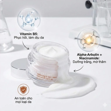 Kem Tone Up Eve Love Vitamin B5 Alpha Arbutin Dưỡng Sáng Da, Mờ Thâm, An Toàn, Giá 619.999 VNĐ