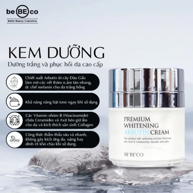 Kem trắng da BEBECO Whitening Arbutin: Ngăn lão hóa, mờ thâm nám, da mềm mịn 3 Kem trắng da BEBECO Whitening Arbutin: Ngăn lão hóa, mờ thâm nám, da mềm mịn 3