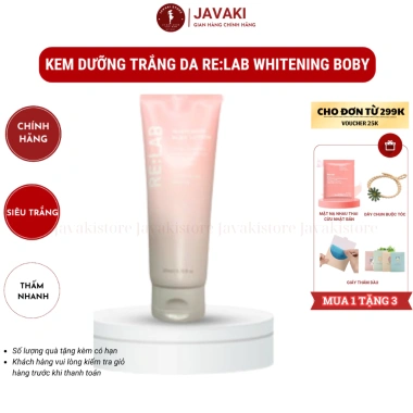 Kem trắng da RE:LAB Whiten Body Lotion 200ml - Dưỡng trắng, cấp ẩm Glutathione + Arbutin, giảm giá 285.000₫