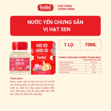 Kèm túi giấy - Combo 2 hộp quà tặng Yến Việt nguyên chất 18% tổ yến, nhiều vị, 12 lọ 70ml - 491k 8 Kèm túi giấy - Combo 2 hộp quà tặng Yến Việt nguyên chất 18% tổ yến, nhiều vị, 12 lọ 70ml - 491k 8