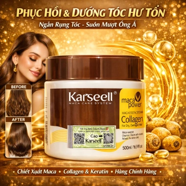 Kem ủ Phục Hồi Tóc Công Thức Ý Collagen Karseell 500ml - Dưỡng sâu, mọc nhanh, giảm rụng, giá 199.000₫