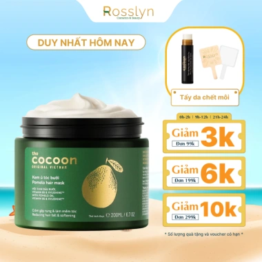 Kem ủ tóc bưởi Cocoon 200ml Rosslyn - Giảm gãy rụng, mềm mượt, giá chỉ 210.700₫ 2 Kem ủ tóc bưởi Cocoon 200ml Rosslyn - Giảm gãy rụng, mềm mượt, giá chỉ 210.700₫ 2