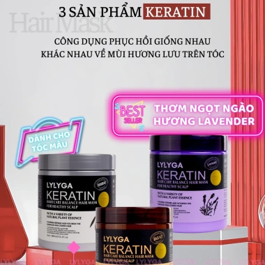 Kem ủ tóc Keratin Collagen LYLYGA Lavender 1.000ml/500ml - Dưỡng, phục hồi, dầu xả, giảm giá 82k