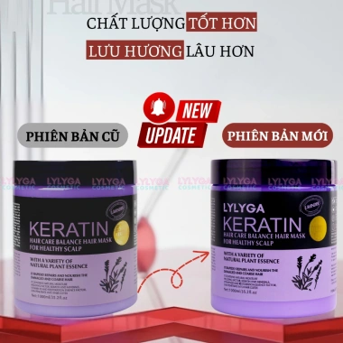 Kem ủ tóc Keratin Collagen LYLYGA Lavender 1.000ml/500ml - Dưỡng, phục hồi, dầu xả, giảm giá 82k