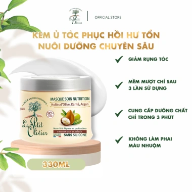 Kem ủ tóc Le Petit Olivier 330ml chính hãng - Phục hồi hư tổn, nuôi dưỡng chuyên sâu, chỉ 400.000₫