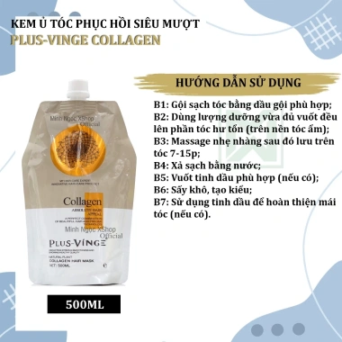 Kem ủ tóc Plus Vinge Collagen 500ml - Phục hồi siêu mượt, giảm giá 145.000đ