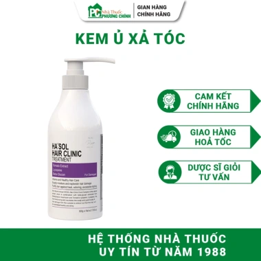 Kem ủ xả tóc Hasol Hair Clinic 500g - Phục hồi hư tổn, giảm gãy rụng, tóc mềm mượt, chỉ 349.000₫