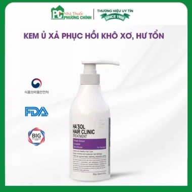 Kem ủ xả tóc Hasol Hair Clinic 500g - Phục hồi hư tổn, giảm gãy rụng, tóc mềm mượt, chỉ 349.000₫