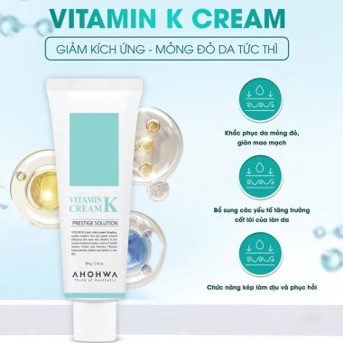 Kem Vitamin K Ahohwa kèm quà – Dưỡng da, giảm mỏng đỏ, làm dịu, chỉ 249k