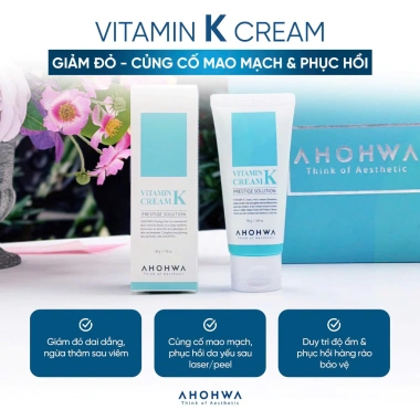 Kem Vitamin K Ahohwa kèm quà – Dưỡng da, giảm mỏng đỏ, làm dịu, chỉ 249k