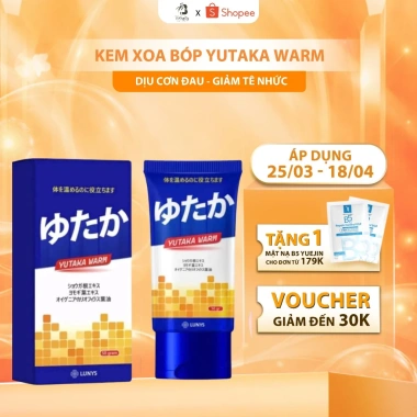 Kem Xoa Bóp Xương Khớp Yutaka Warm 50g - Giảm Nhức Mỏi, Thư Giãn Cơ Thể, Gừng Ngải Cứu, Giá 68.600đ