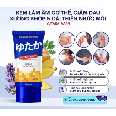 Kem Xoa Bóp Xương Khớp Yutaka Warm 50g - Giảm Nhức Mỏi, Thư Giãn Cơ Thể, Gừng Ngải Cứu, Giá 68.600đ