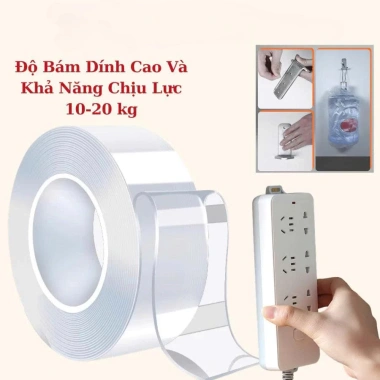 Keo 2 Mặt Nano Silicon 5M x 3cm - Siêu Dính, Bám Chặt Mọi Bề Mặt, Giải Pháp Thông Minh 6