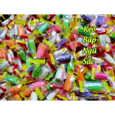 Kẹo bắp dẻo ngũ sắc 1kg - Bánh kẹo Tết thơm ngon, đồ ăn vặt giá chỉ 89.000₫ 3