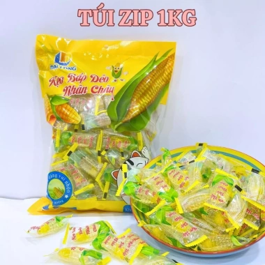 Kẹo bắp nhân chảy Đại Long 1kg - Siêu ngon, chính hãng Việt Nam, giảm còn 105.000 VND