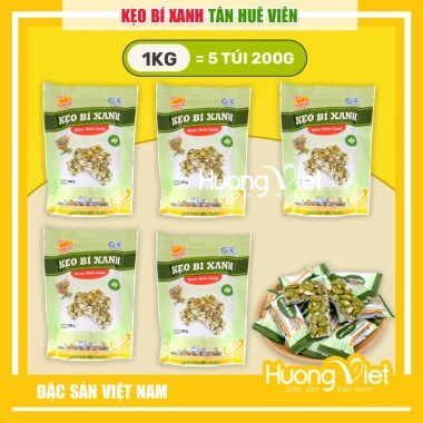 Kẹo bí xanh Tân Huê Viên 1kg (5 túi 200g) - Ngọt thanh, thơm ngon, bánh kẹo Tết giá ưu đãi 369.000₫