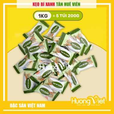 Kẹo bí xanh Tân Huê Viên 1kg (5 túi 200g) - Ngọt thanh, thơm ngon, bánh kẹo Tết giá ưu đãi 369.000₫