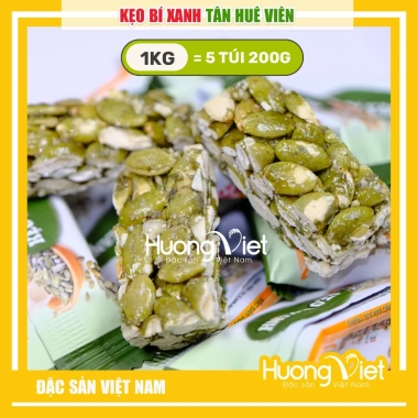 Kẹo bí xanh Tân Huê Viên 1kg (5 túi 200g) - Ngọt thanh, thơm ngon, bánh kẹo Tết giá ưu đãi 369.000₫ 5 Kẹo bí xanh Tân Huê Viên 1kg (5 túi 200g) - Ngọt thanh, thơm ngon, bánh kẹo Tết giá ưu đãi 369.000₫ 5