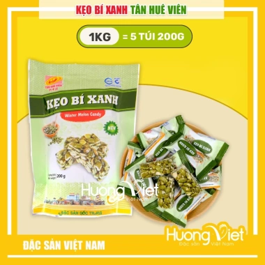 Kẹo bí xanh Tân Huê Viên 1kg (5 túi 200g) - Ngọt thanh, thơm ngon, bánh kẹo Tết giá ưu đãi 369.000₫