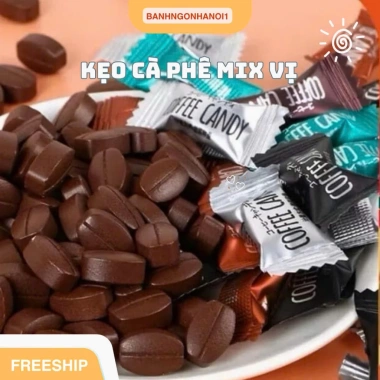 Kẹo Cafe Không Đường Mix Vị - Hương Cà Phê Nguyên Chất Giảm Cân 14.999 VND