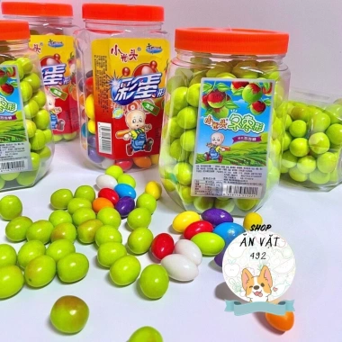 Kẹo Cao Su Nhai Hình Quả Táo, Quả Nhót Sắc Màu Tuổi Thơ - Ăn Vặt 492 Giá 52.000 VND