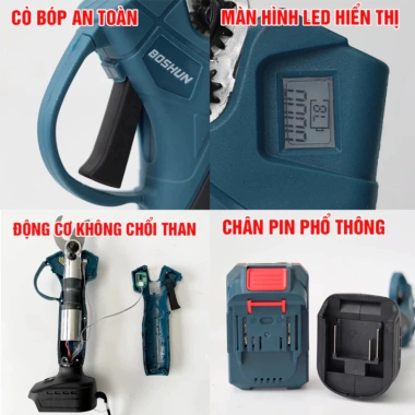 Kéo Cắt Cành Pin BOSHUN BS-CP30BL - Bộ 2 Pin, Không Chổi Than, Cắt tới 3cm, Lưỡi hợp kim - Giá ưu đãi 788.000 VND 7 Kéo Cắt Cành Pin BOSHUN BS-CP30BL - Bộ 2 Pin, Không Chổi Than, Cắt tới 3cm, Lưỡi hợp kim - Giá ưu đãi 788.000 VND 7