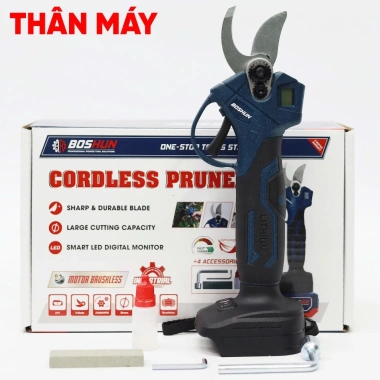 Kéo cắt cành pin BOSHUN BS-CP30BL – Lưỡi thép cacbon không rỉ, 2 chế độ mở, 495.000 VND