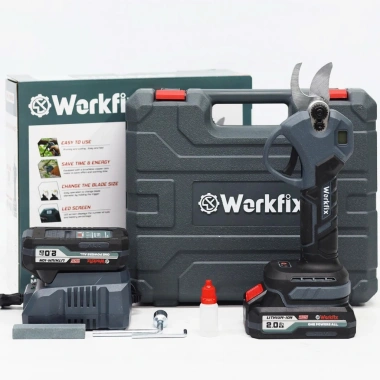Kéo cắt cành pin WORKFIX WF-CP30BL - Màn hình LED báo % Pin, công tắc bóp, cắt tỉa cây, ưu đãi 724k