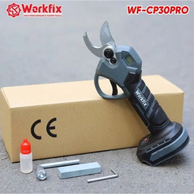 Kéo cắt cành pin WORKFIX WF-CP30BL - Màn hình LED báo % Pin, công tắc bóp, cắt tỉa cây, ưu đãi 724k