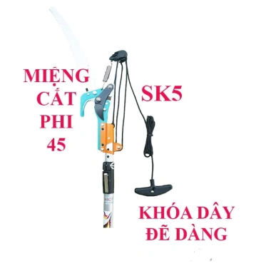 Kéo Cắt Cành Trên Cao 5m 2in1 Thép SK5 Nhật Bản, Bộ 3 Ròng Rọc, Gấp 10, Giá 625k 5