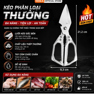 Kéo Cắt Đa Năng MIKA Không Gỉ - Cắt Xương Gà Vịt, Rau Củ Bền Bỉ, Giá 49.000₫ 10