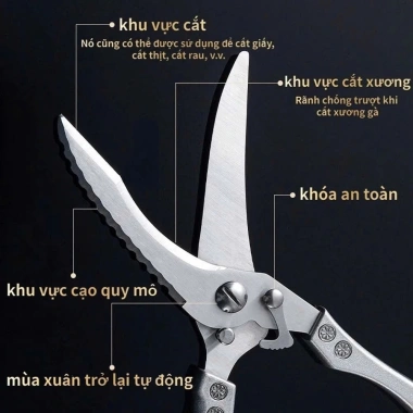 Kéo Cắt Gà Vịt BH12T - Kéo Cộng Lực Thép Không Gỉ Đa Năng, Giá 35.000₫