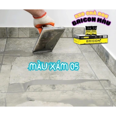 Keo chà ron BRICON màu Xám - Chống thấm, kháng nấm mốc, độ bám cao, 1kg