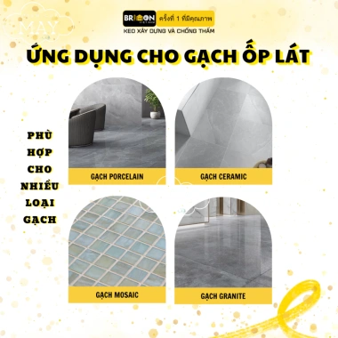 Keo chà ron BRICON màu Xám - Chống thấm, kháng nấm mốc, độ bám cao, 1kg