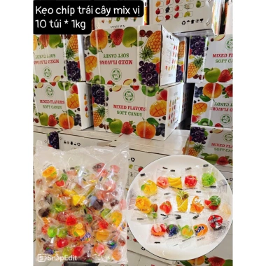 Kẹo chip bóc vỏ mix vị trái cây 1kg Đóng từng túi, giá Tết ưu đãi 125.200 VND 2