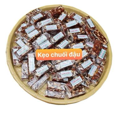 Kẹo chuối tươi 1kg Mix 2 vị Đậu Mè và Chuối thơm ngon - Đặc sản Bến Tre, giá ưu đãi 55.000đ