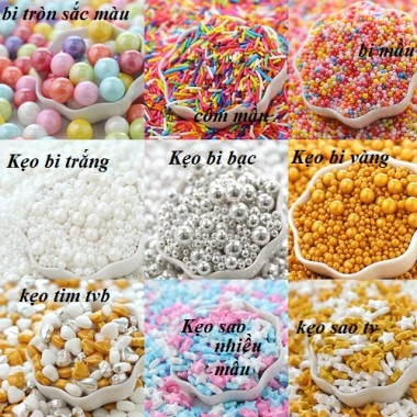Kẹo Cốm Bông Đường Trang Trí Đủ Loại 100g Giá Kho - Chỉ 20.000 VND Giảm Sốc