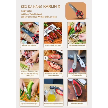 Kéo Đa năng Karlin Chính hãng - Thiết kế chắc chắn, cắt mịn, giảm giá tới 55.000₫