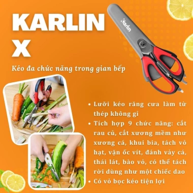 Kéo Đa năng Karlin Chính hãng - Thiết kế chắc chắn, cắt mịn, giảm giá tới 55.000₫