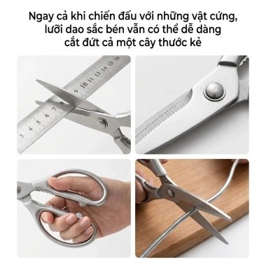 Kéo đa năng nhà bếp thép không gỉ hợp kim, chống trượt, dễ vệ sinh, cắt xương cá gà 4 Kéo đa năng nhà bếp thép không gỉ hợp kim, chống trượt, dễ vệ sinh, cắt xương cá gà 4