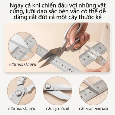Kéo đa năng nhà bếp thép không gỉ hợp kim, chống trượt, dễ vệ sinh, cắt xương cá gà