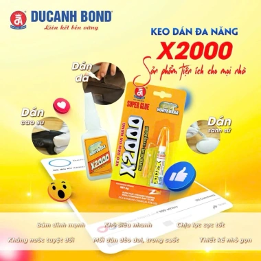 Keo Đa Năng Siêu Dính X2.000 gấp 2.000 keo 502 - Siêu Bền, Chống Nước, Dán Giày Dép, Da, Nhựa, Sứ - Giá 16.250đ